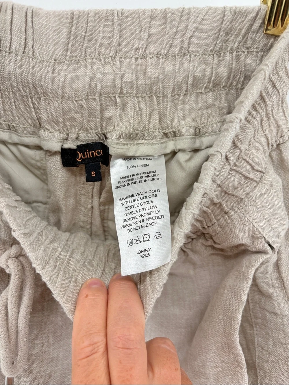 Quince 100% European Linen Wide Leg Pants Flax Small